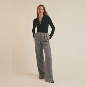Favorite Daughter Favorite Low Pant (black & white houndstooth wide leg trouser)